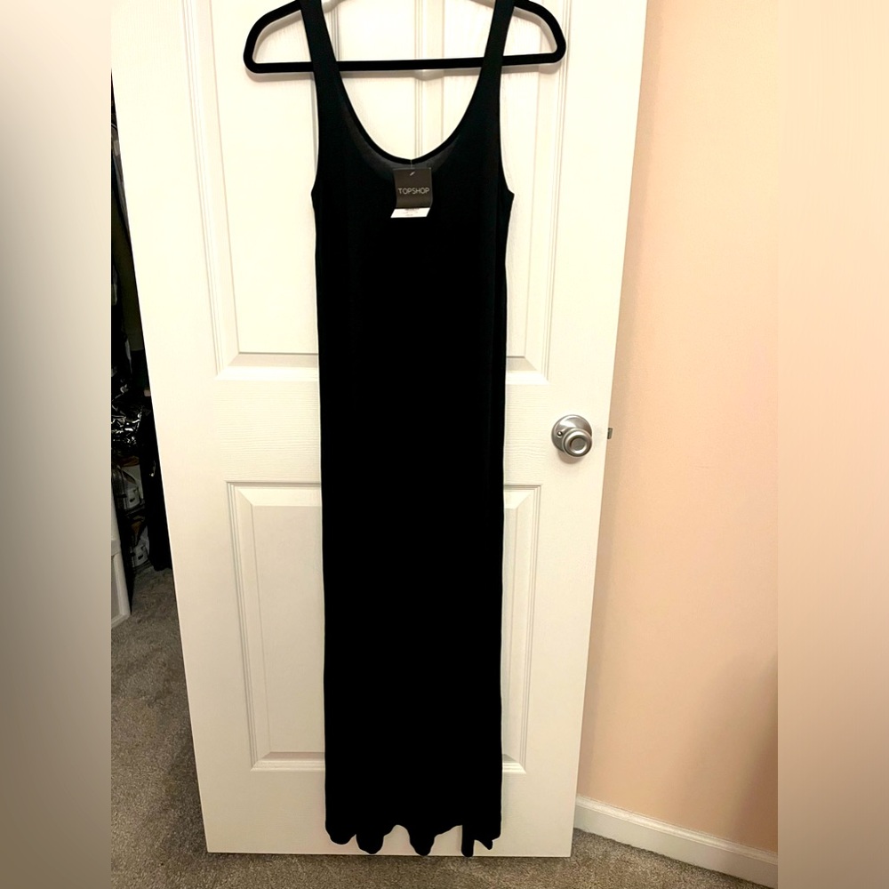 Topshop black maxi dress US size 4 NWT